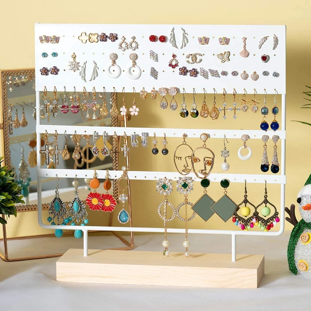 Earring Stand Display Rack 3tier Ear Stud Holder Jewelry Organizer Ear