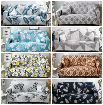 

1/2/3/4 Seat Printed Sofa Slipcovers Sectional Stretch Couch Cover Armchair Cover Elastic Stretch Sofa Cover For Living Room