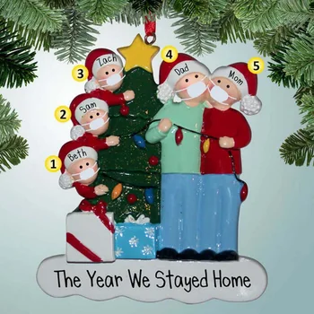 

2020 Quarantine Christmas family Party Decoration Gift Product Personalized Hanging Ornament Pandemic Social Distancing