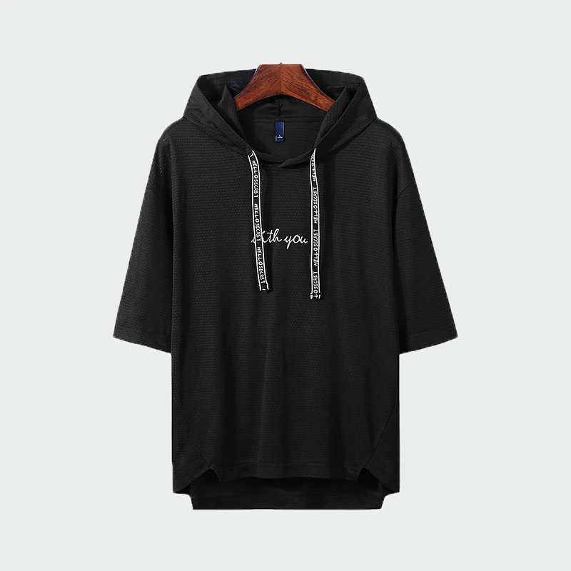 

2019 New Summer Mens Tees Men Short Sleeve Sweatshirt Hooded T Shirts Male Hip Hop Streetwear Sports Wear Fashion Tees ML336