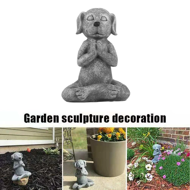 Forró Gyanta Kézműves Buddha Meditáció Béka Kutya Macska Szobor Állati Művészeti Jóga Figura Kert Kültéri Díszek Születésnapi Ajándékok - Image 6