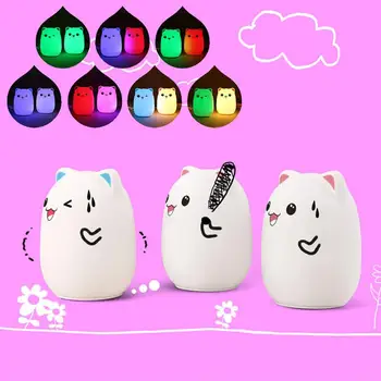 

Night Light Lamp Bright Adorable Cute Romantic 9.5*9.5*13.3cm Bear Shape Silicone Baby Room Lighting Home Household Bedroom