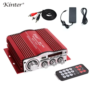 

Kinter MA-900 mini amplifier audio 4.0CH 30W DC12V supply 5A adapter cable aluminum shell play stereo sound with MP3 USB SD FM