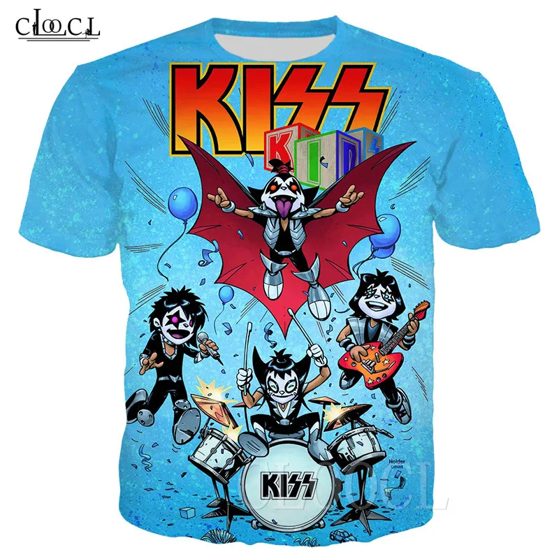 

KISS Band Anime T Shirt 3D Print Summer Short Sleeve Tshirt Sweatshirt Men/Women Clothes Fashion T-shirt Oversized Tee Pullover