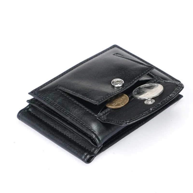 Трехслойный держатель для карт из искусственной кожи, мини-кошелек, деловой мужской тонкий кожаный держатель для карт, тонкий чехол, кошелек для кредитных карт