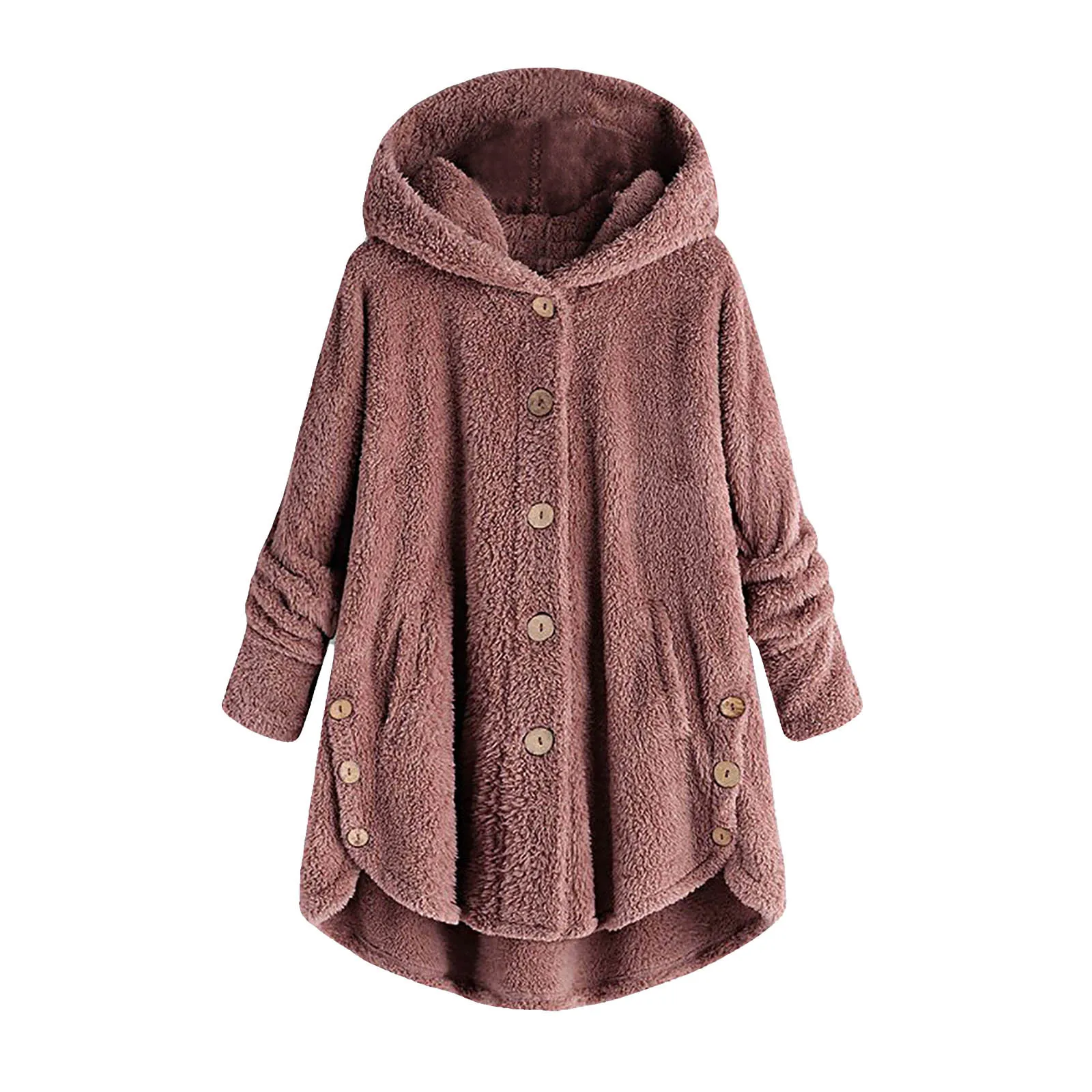 40# Plus Size Fashion Plush Sweater Casual Winter Warm Hooded Coat Ladies Female Streetwear Women Long Sleeve Blusas Jumper