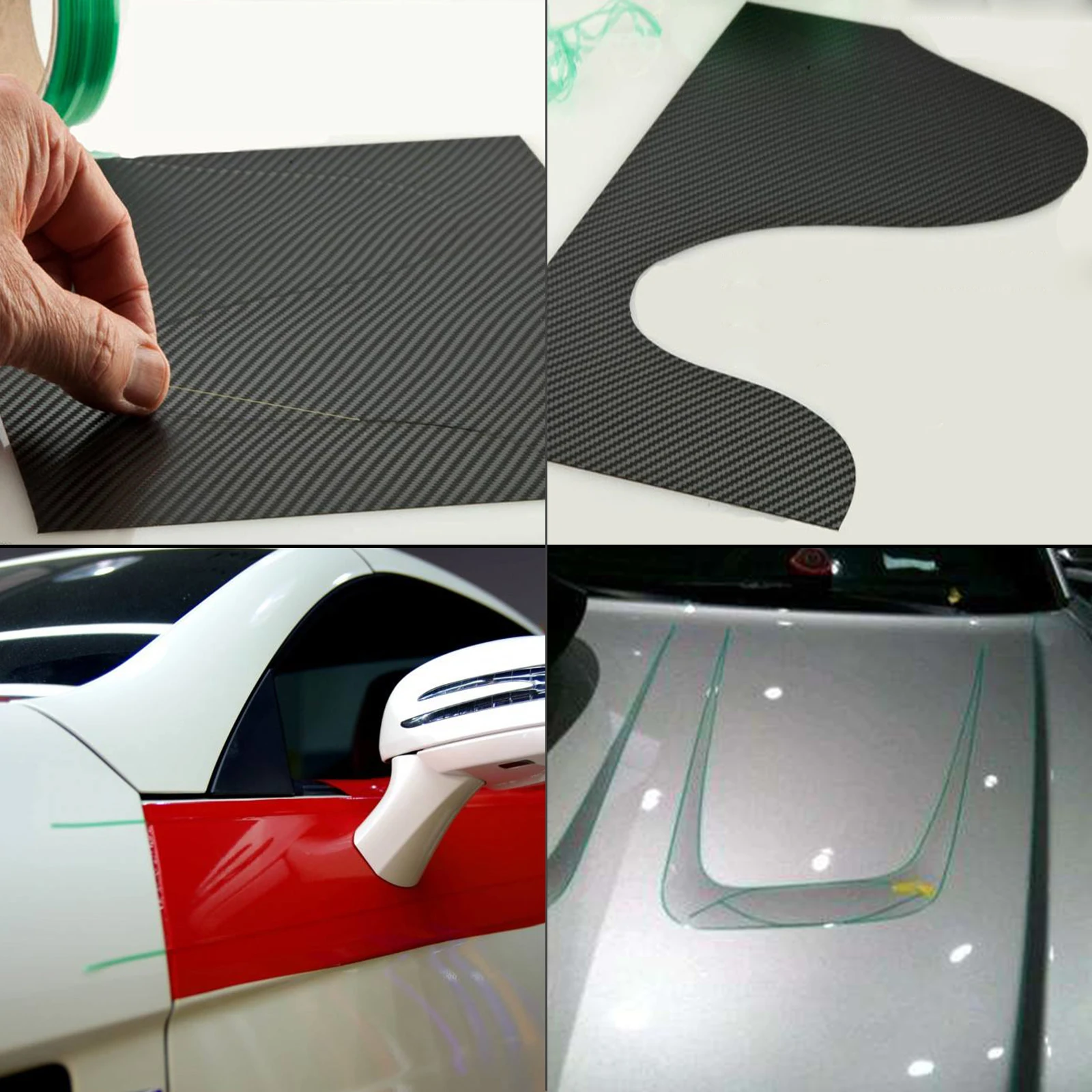 FOSHIO Carbon Fiber Vinyl Wrapping Werkzeug Kit Auto Zubehör Fenster Tönung  Weiche PPF Schaber Reinigung Rakel Wasser Wischer Messer - AliExpress