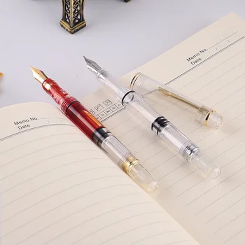 

1Pc Curved Tip Art Fountain Pens Creative Transparent Fountain Pens For School Writing Office Supplies Korean Stationery