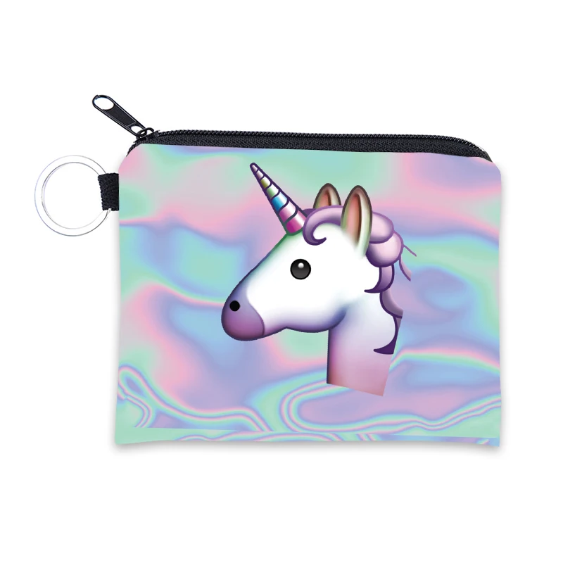 

Cartoon Unicorn Flamingo Coin Purses Women Mini Wallets Cute Card Holder Ladies Key Money Bags for kids Purse
