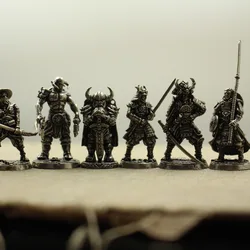 White Copper Japanese Shogunate Samurai Figurines Miniatures Vintage Metal Soldiers Model Statue Desktop  Ornament Toy