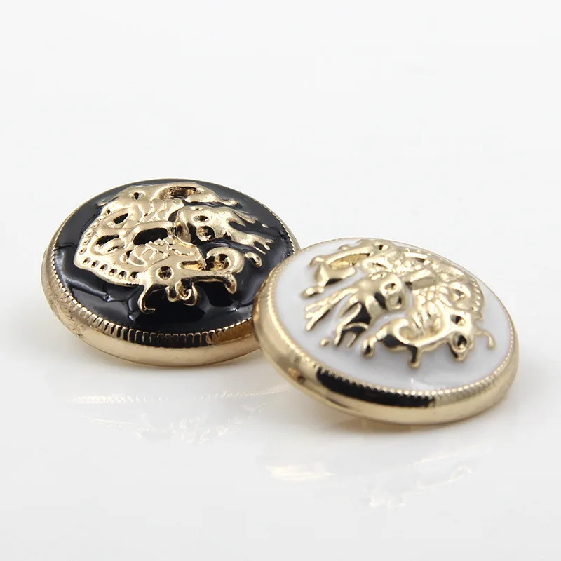 10 шт. Модные металлические пуговицы винтажные Золотые декоративные кнопки для