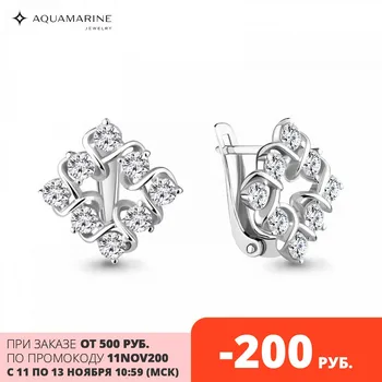 

Aquamarine earrings with cubic zirconia, 925 sterling silver
