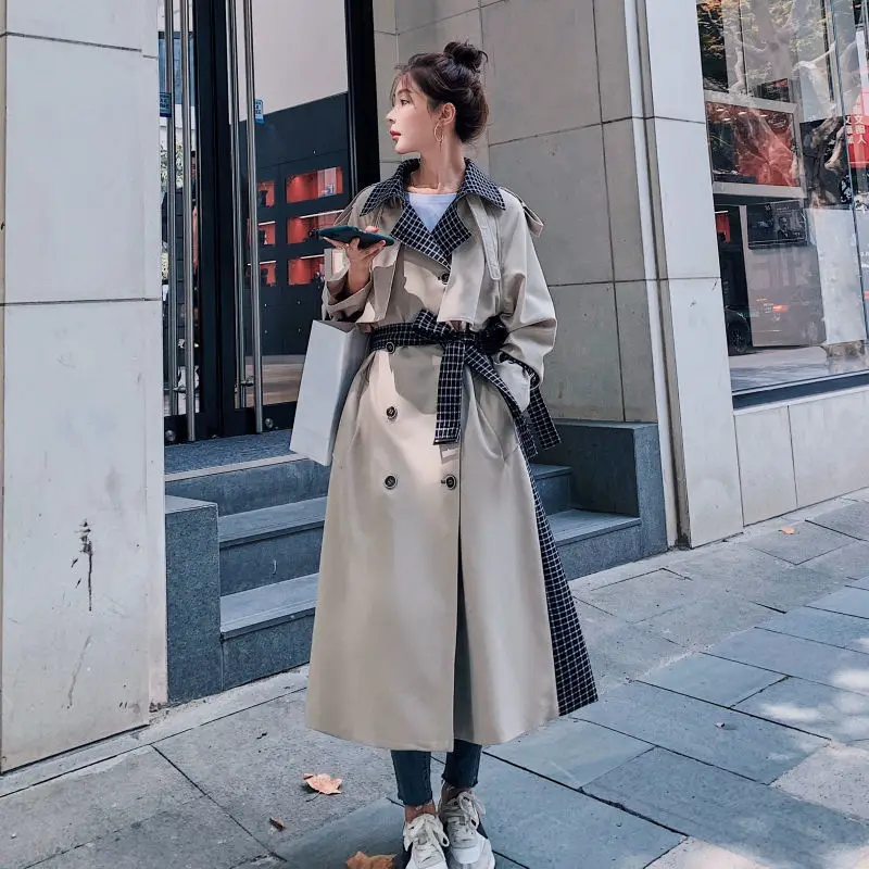 

Women's Mid-Length British Style Elegant High-End 2020 New Style Loose All-match Plaid Jacket Women