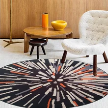 3D Round Printed Carpet Nordic Style Bedroom Rug Bathroom Computer Chair Non-slip Floor Mat Romantic Home Decor Supplies