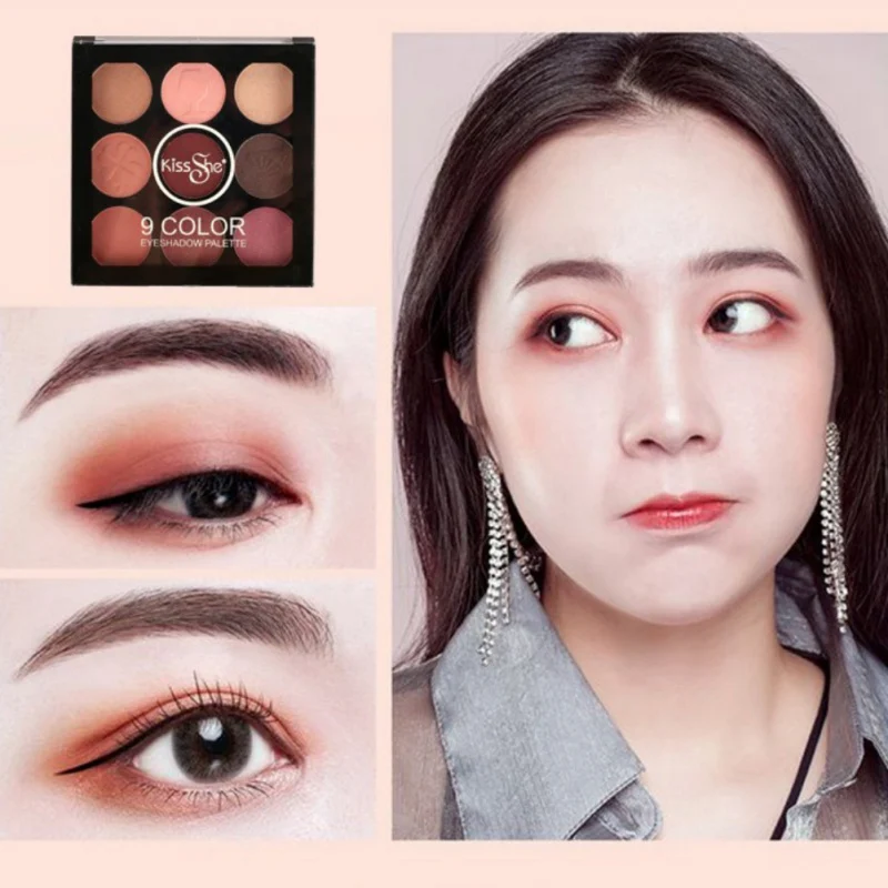Smudge-proof Easy To Color 9 Color Eye Shadow Makeup Palette Color Eyeshadow Powder Waterproof Maquiagem