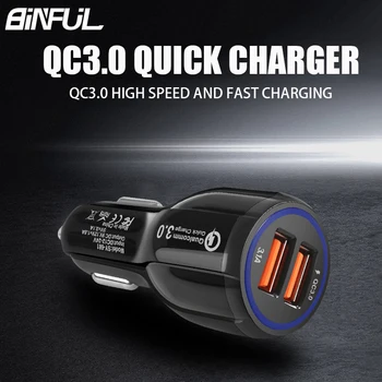 

Quick Charge 3.0 Car Charger For Universal Mobile Phone Dual USB Car Fast Charge Charging Power Adapter For iPhone Xiaomi In Car