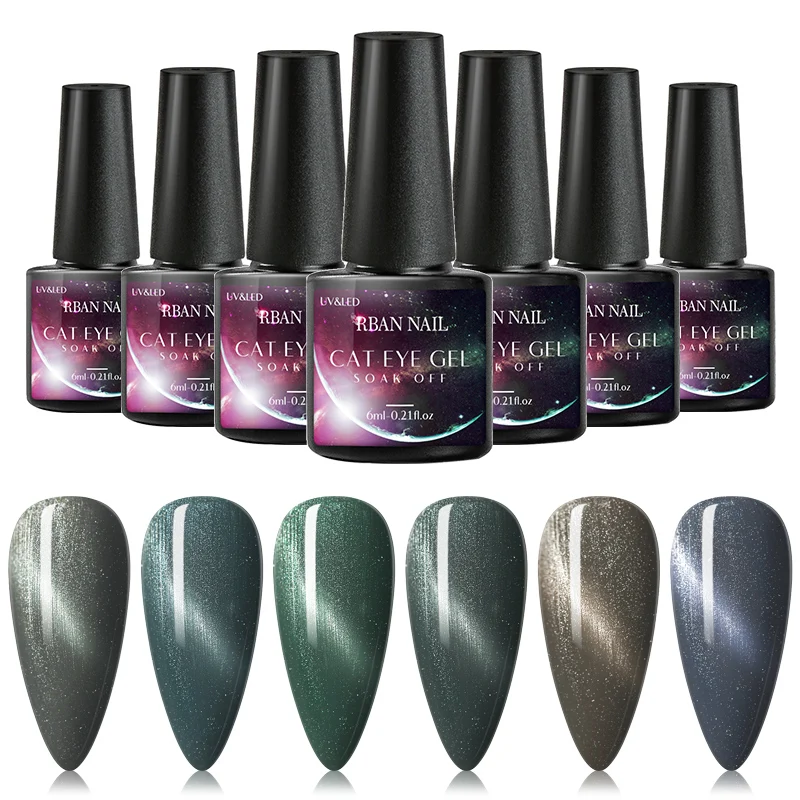 RBAN NAIL 6 мл Цветной Гель-лак для ногтей кошачий глаз замачиваемый Гель-лак для ногтей долговечный кошачий глаз УФ-Гель-лак для маникюра ногтей