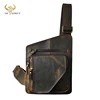 Men Crazy Horse Leather Casual Fashion Travel Waist Pack Chest Sling Bag Design One Shoulder Strap Crossbody Bag For Male B214 ► Photo 1/6