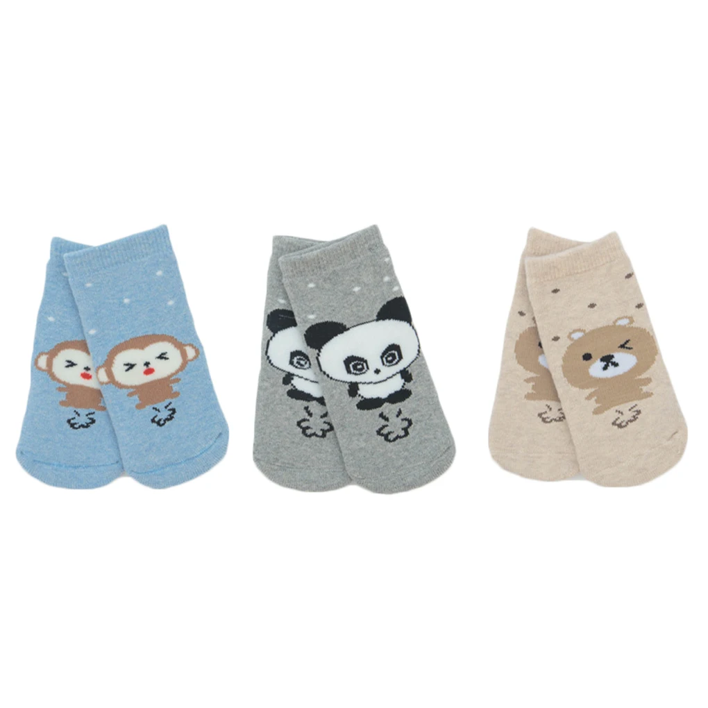New 3Pairs/set Winter Autumn Thicken Warm Infant Cartoon Animals Terry Socks Baby Toddlers High Socks - Color: NO.4