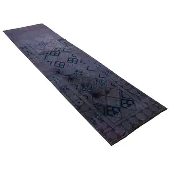 

78x285 Cm Purple Handmade Boho Runner Rugs-3x9 Ft
