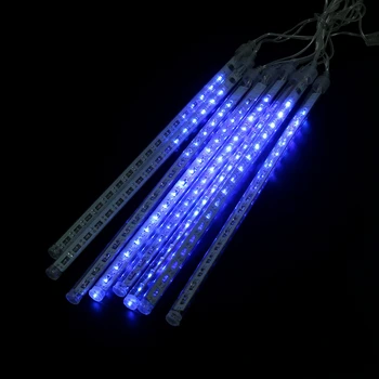 

8Pcs Meteor Rain Tube Light 30cm Meteor Rain Tube Lights 144 LED Bright Falling String Lamp Decor EU Plug Dropshipping