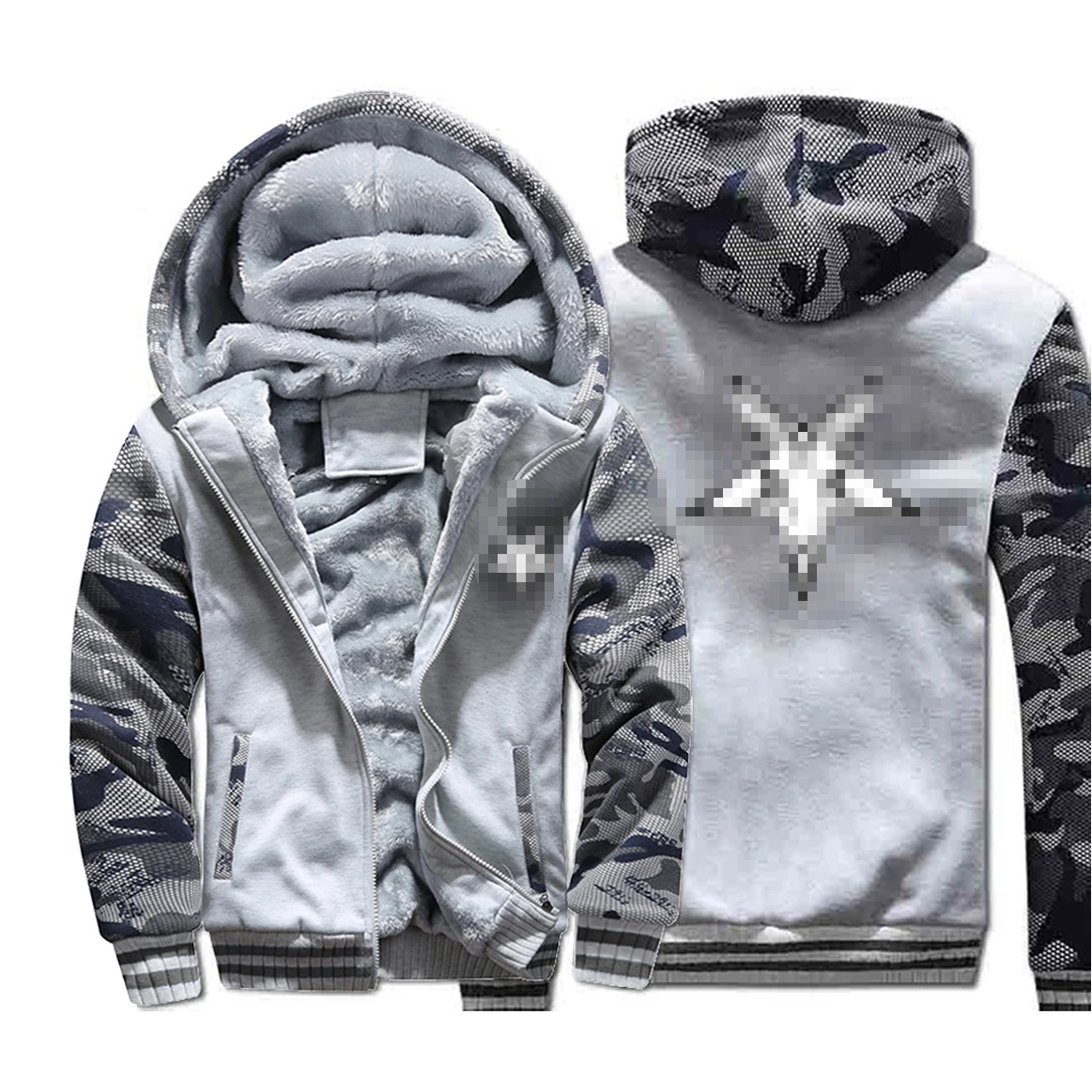 Пользовательские толстовки мужские дизайн 16 - Цвет: Light Gray