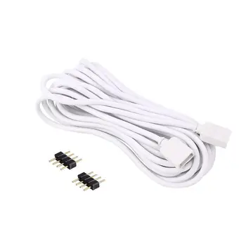 

Lead Extension Cord PVC Covered 5M LED Light Replacement Accessory Lamp Wire Practical with 4 Pin Male Connector White