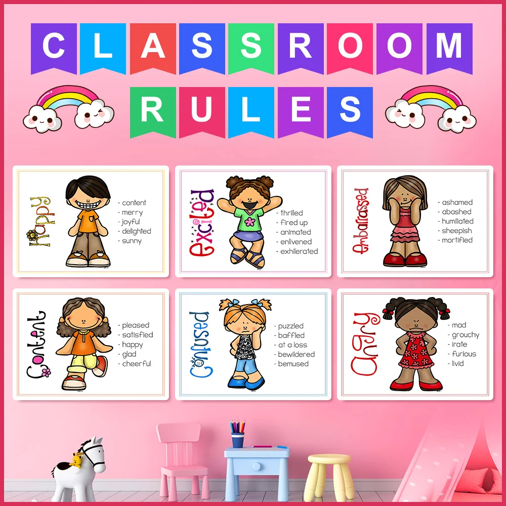 12pcs/set Classroom Rules School Decoration Posters Homeschool Supplies  Educational Kids Learning Toys Flashcards Poster - Card Books - AliExpress