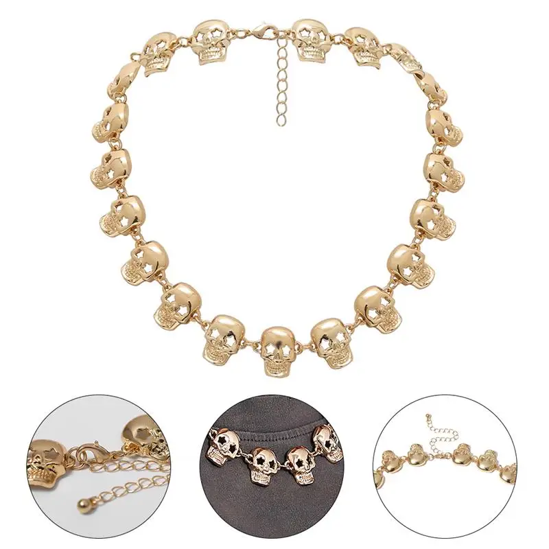 

Exaggerated Halloween Clavicle Chain Horrible Skull Necklace