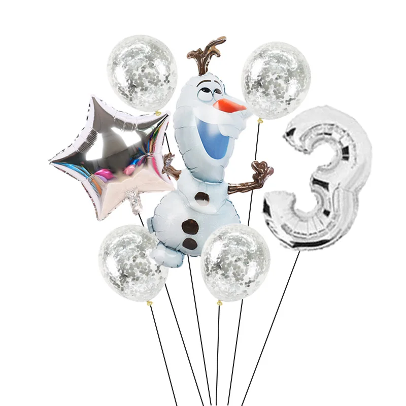 8 Pieces Olaf Dessin Anime Bonhomme De Neige Feuille Ballons 32 Pouces Argent Numero Air Globos Bebe Douche Fete A85eeec Cdiscount Maison