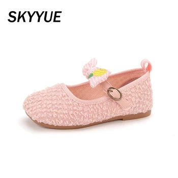 

Spring Kids Bow Princess Shoes Baby Girls Soft Flats Children Pu Leather Dress Shoes Toddler Sweet Shoes Brand Pink Mary Jane
