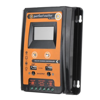 

Solar Charge Controller for 12V/24V Solar Panel System IP32 PV Battery Controller Charge Timer LCD Display Solar Panel Regulator