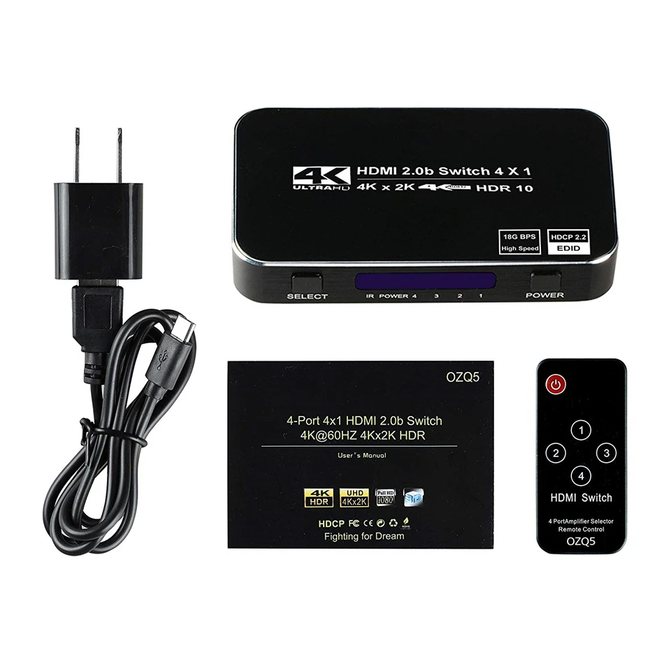 2020 Navceker HDR HDMI 2 0 переключатель с поддержкой HDCP и ИК пультом дистанционного