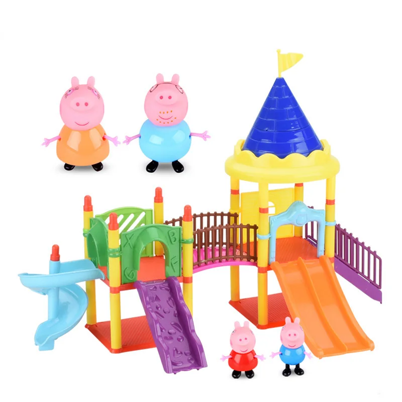 15 Peppa Игрушка Свинья Набор Пегги автобус школьные автобусные фары автомобиль домашний дом свет музыкальная комната кабинет стол самолет мальчик девочка подарок на день рождения - Цвет: 15