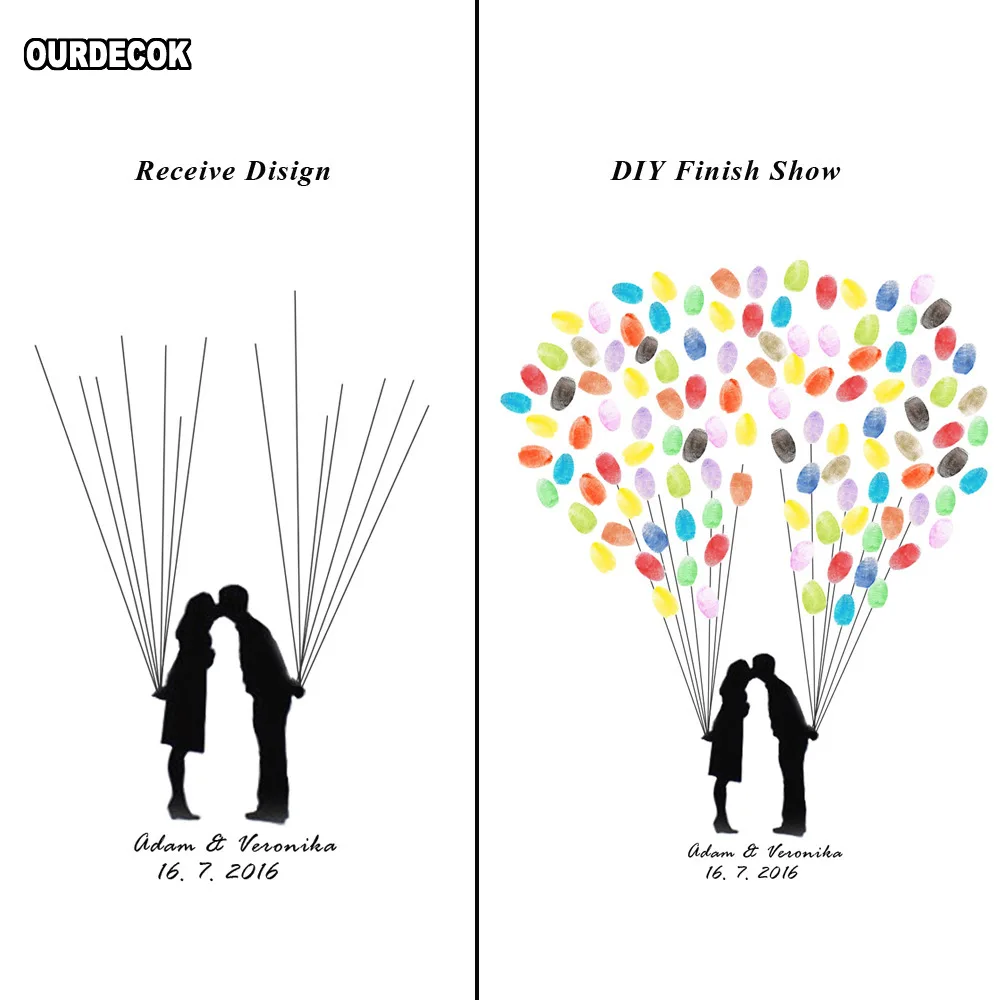 Свадебное дерево с отпечатками пальцев персонализированные холст Свадебный Гость книга DIY вечерние украшения аксессуары свадьба записная книжка лучший подарок
