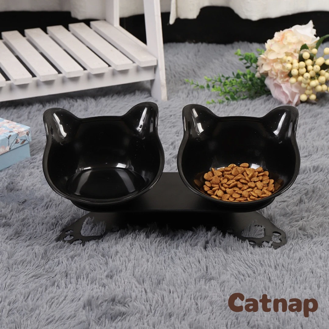 

Non-Slip Double Cat Bowl With Stand Cats Dogs Feeders Bowls For Dogs Water Bowl For Cat Pet products Accessories for cats
