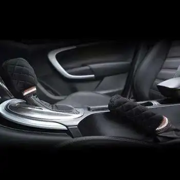 

Car gear set, handbrake cover, car winter plush gear set