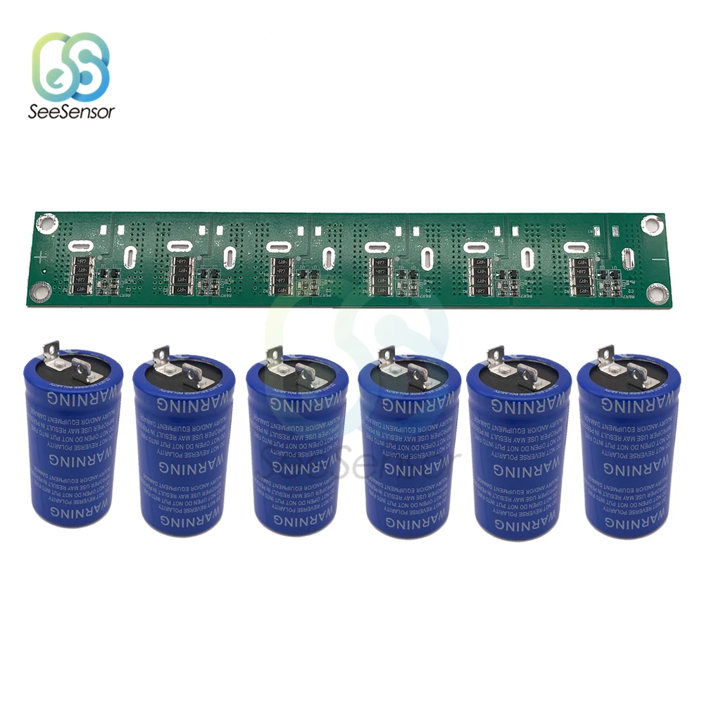 

6pcs/set Super Farad Capacitor 2.7V 360F 400F 500F 2.85V 700F Super Capacitors with Protection Board for Car Auto Power Supply