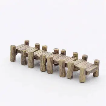 

3pcs/lot Wooden Bridge Miniatures Fairy Figurines Resin Bonsai Micro Landscape DIY Crafts Fairy Garden Decoration