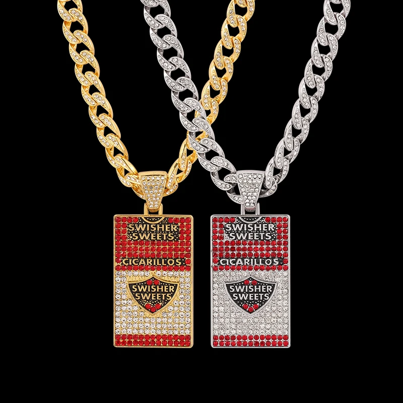 Shield-Letter-Swisher-Sweets-Men-Jewelry-Metal-Cuba-Chain-Necklaces-Hip ...