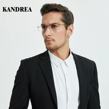 

Kandrea Frameless glasses men classic lightweight clear lens eyeglasses frame atmosphere transparent glasses