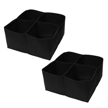 

2 Pack Divided Raised Vegetable Bed Flower Planting, Felt Gardening Grow Bag Planting Bag,2Feet x 2Feet,Black