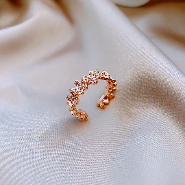 Sexy Zircon Open Rings For Women Trend Heart Pearl Wedding Party Adjustable Ring Girls Elegant Jewelry Gifts