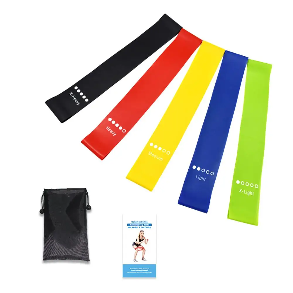 5 цветов Йога сопротивление резинки Крытый открытый фитнес-оборудование спортивные тренировки эластичные полосы