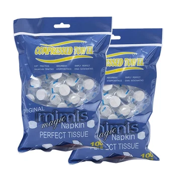 

200X Travel Dry Compressed Coin Disposable Face Towel Wipes Tablet Travel Tissue