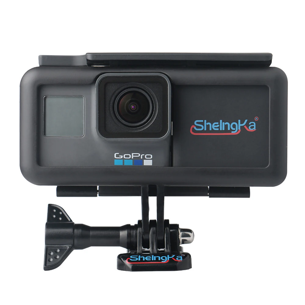 

Side Power / spare Battery + Long Edition / Shockproof Frame Protector for GoPro 2018 Hero 5 6 7 Black camera Accessories
