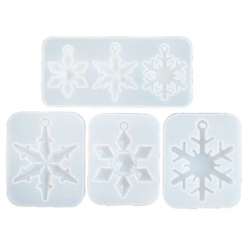 

6 Styles Snowflake Resin Molds, Durable Silicone Molds for Resin Epoxy, DIY Casting Molds for Making Christmas Ornaments, Earrin