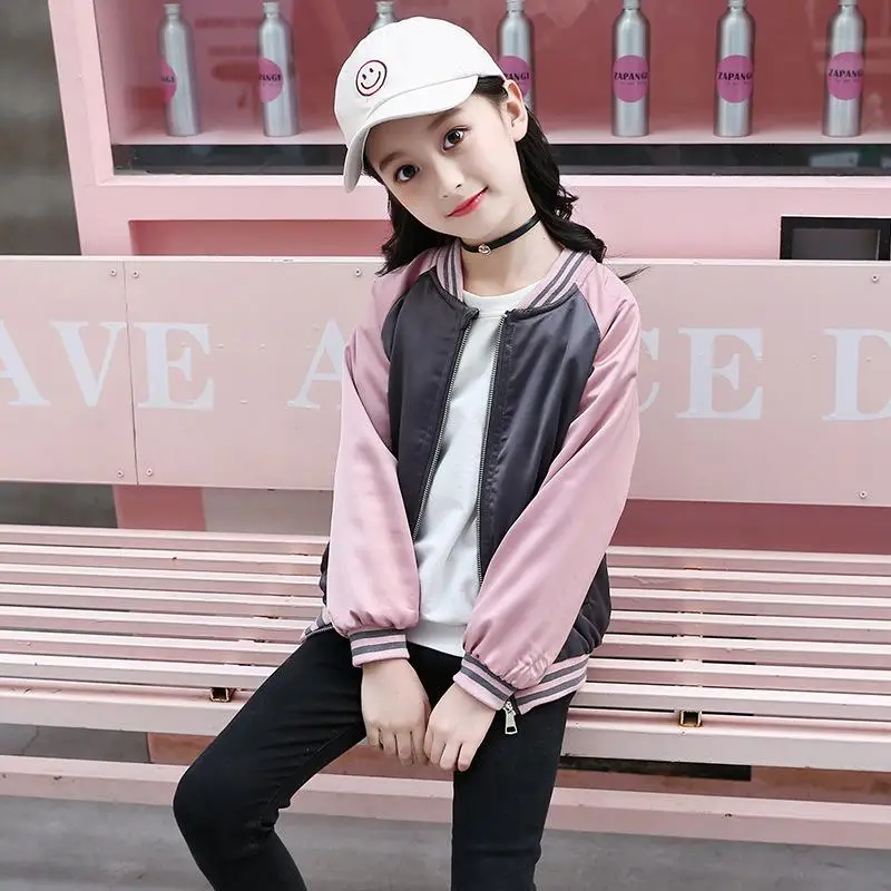 Sleeve pink Детская одежда; весенне-осенняя одежда; популярный цветной Детский кардиган на молнии; Спортивная повседневная куртка; куртка с надписью; одежда для маленьких девочек - Цвет: Sleeve pink