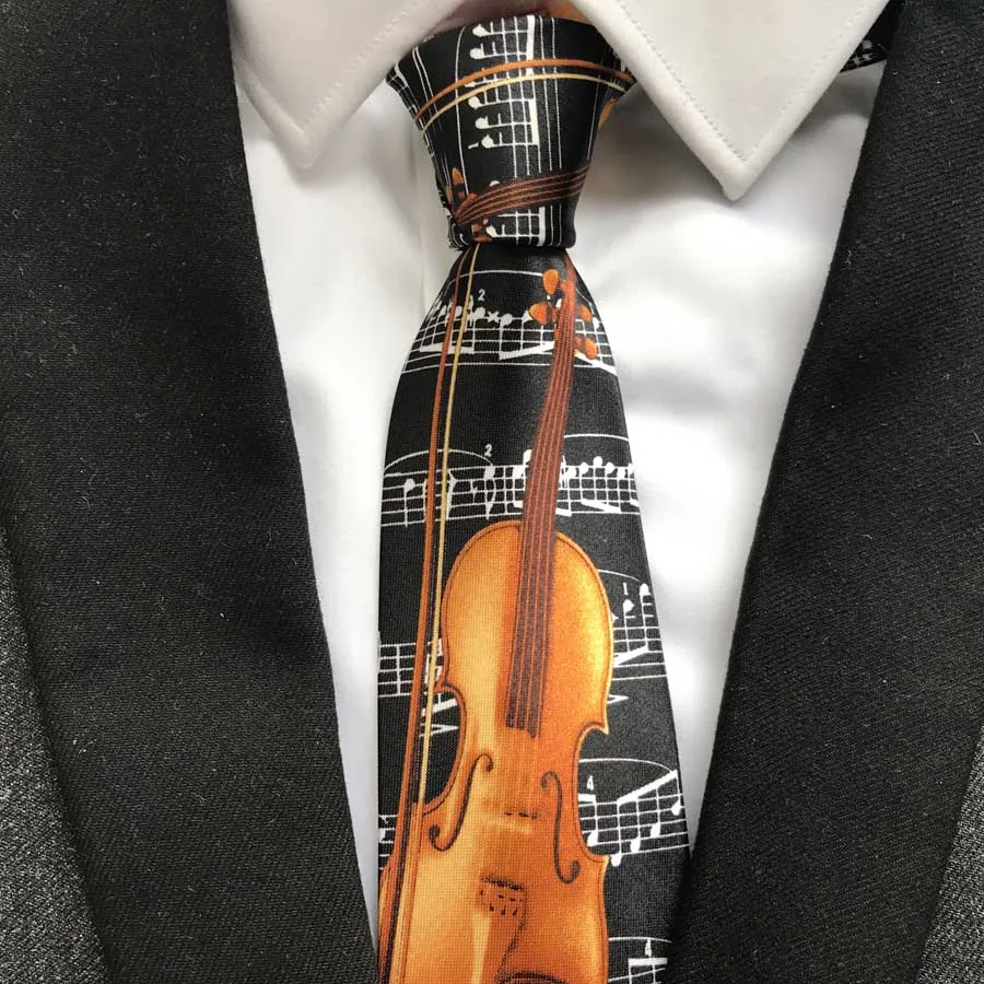 Дизайнерский галстук с музыкальной символикой, модный мужской галстук для художника, музыканта, для концерта, музыкальная тема, вечерние - Цвет: As Picture