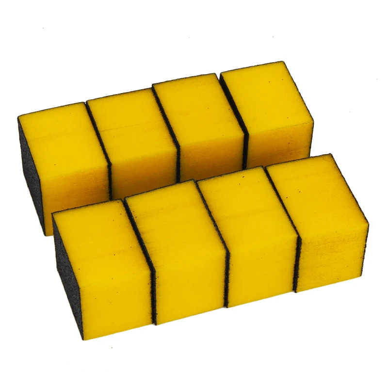 25 шт. желтый Нейл-блоки для подпиливания ногтей 80/80/100 3-стороннее освещение Шлифовальная Пилка Для ногтей Полировщики для ногтей УФ-гель для